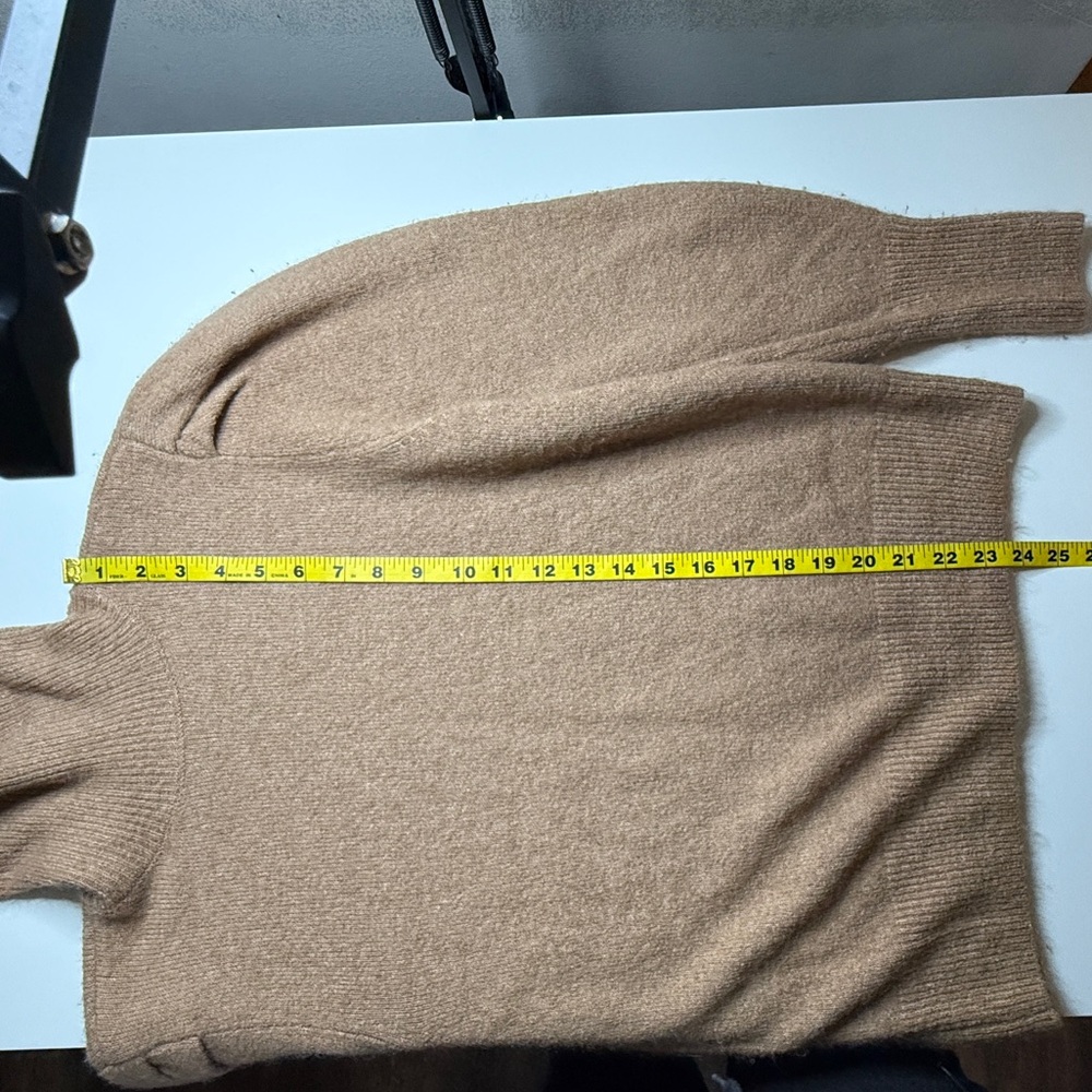 Alex Marie | Turtleneck Puff Sleeve Sweater | Camel Brown | Size M - Picture 10 of 10